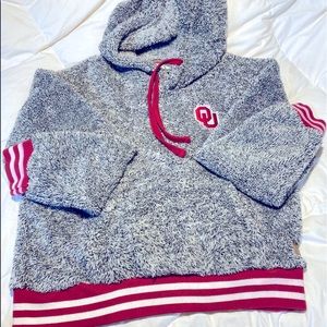OU Fluffy Hoodie Sweatshirt by Pressbox. Size M.